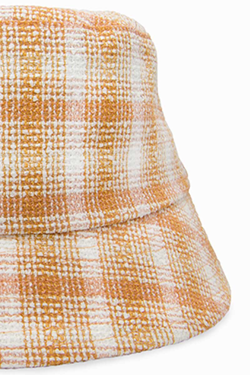 Check mate orange bucket hat-abc