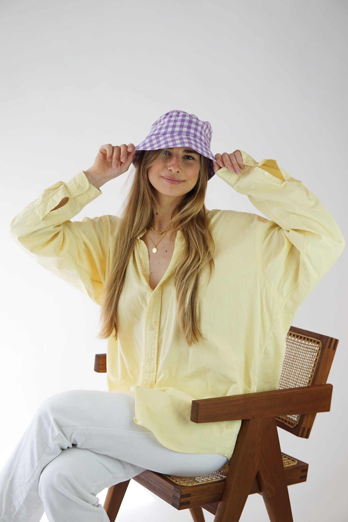 Check mate lilac bucket hat-abc