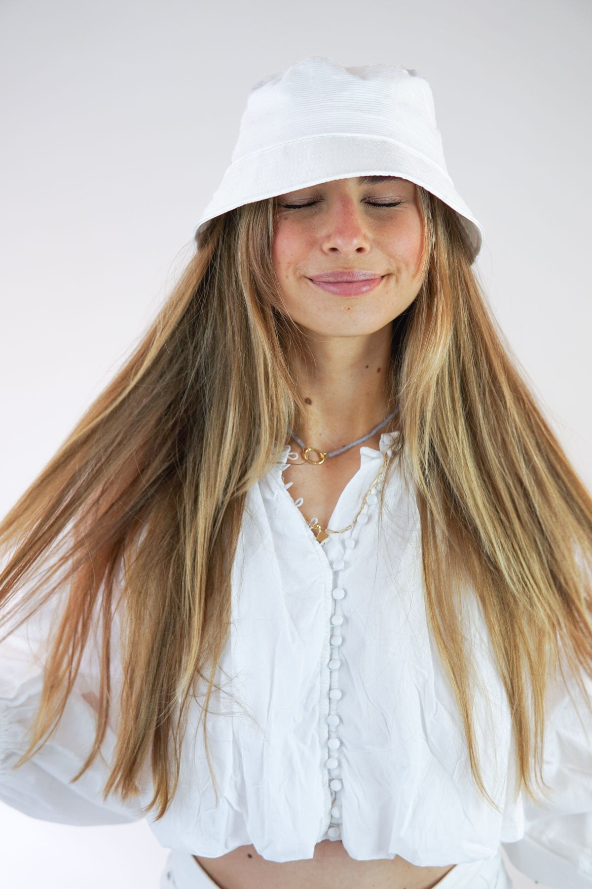 White dots bucket hat-Bucket Hat-wildthings_collectables-S/M (58 cm)---abc