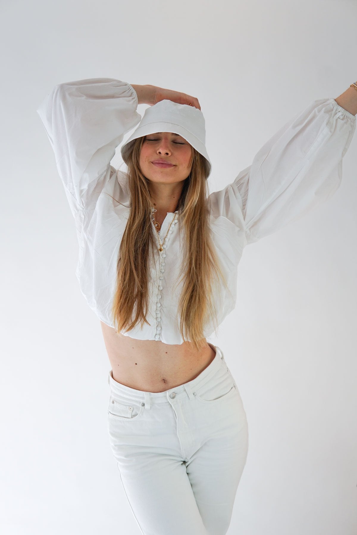 White dots bucket hat-Bucket Hat-wildthings_collectables-S/M (58 cm)---abc