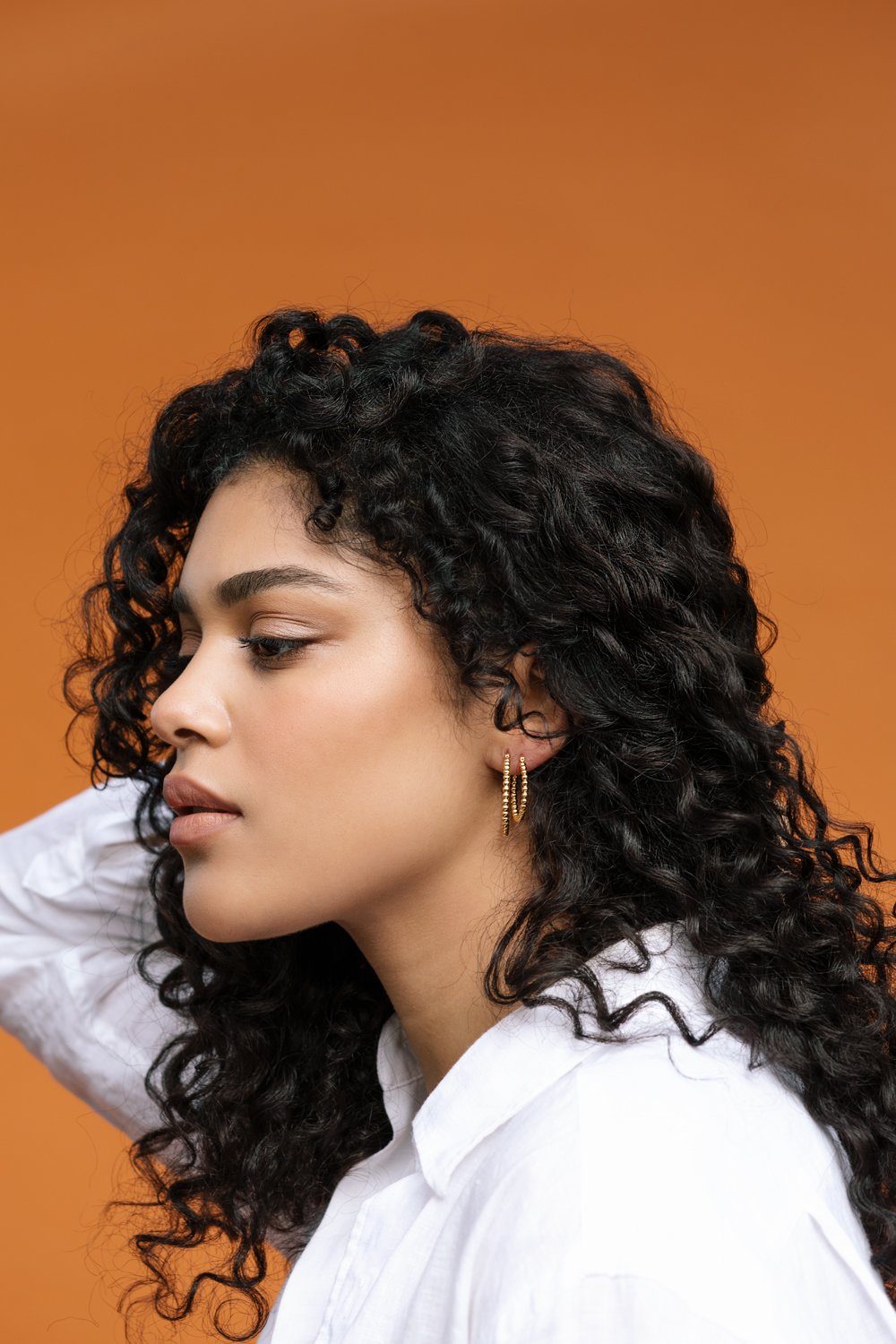 Dots hoop gold plated 23mm-abc