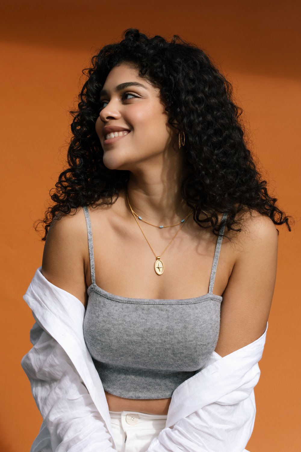 Triple blue beads necklace gold plated-Necklace-wildthings_collectables-Gold plated---abc