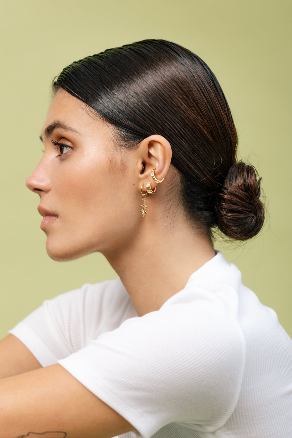 Crocodile earring gold plated-abc