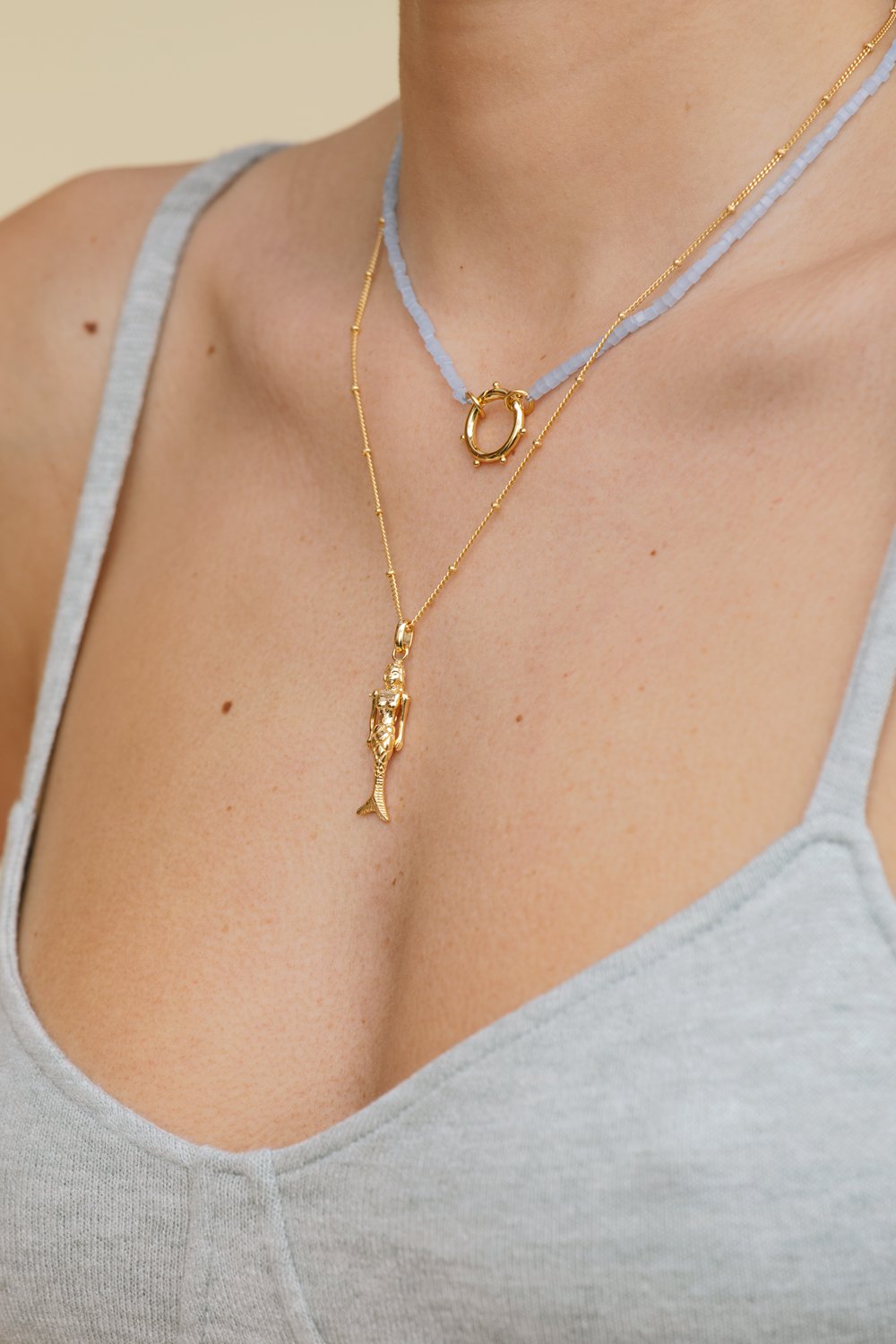 Mermaid pendant gold plated-abc