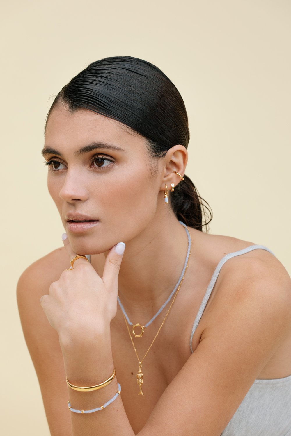 Mermaid pendant gold plated-abc