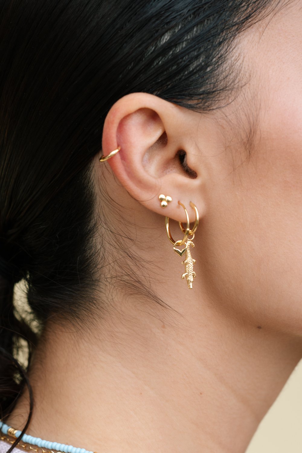 Mermaid hoop gold plated-abc