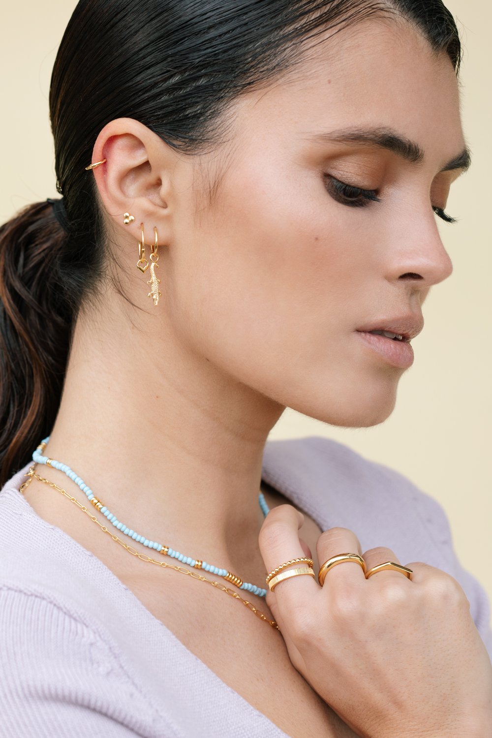 Mermaid hoop gold plated-abc