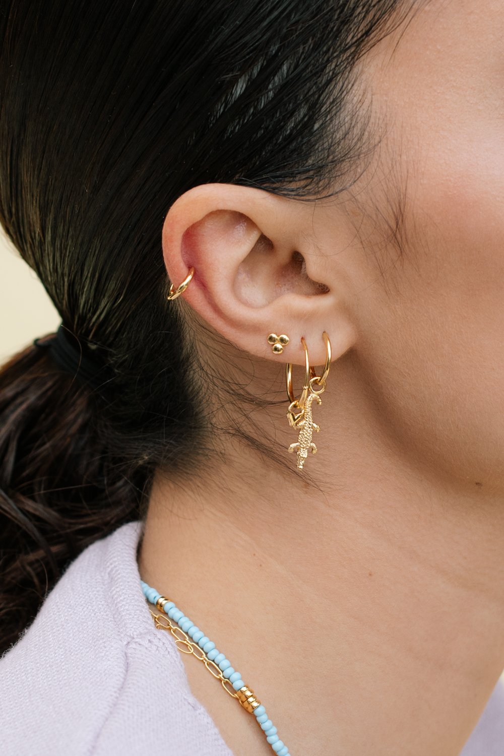 Mermaid hoop gold plated-abc