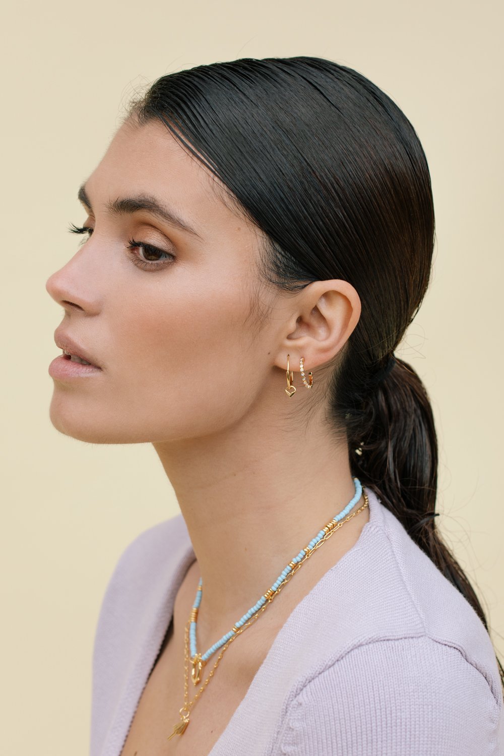 Blue clasp necklace gold plated-abc