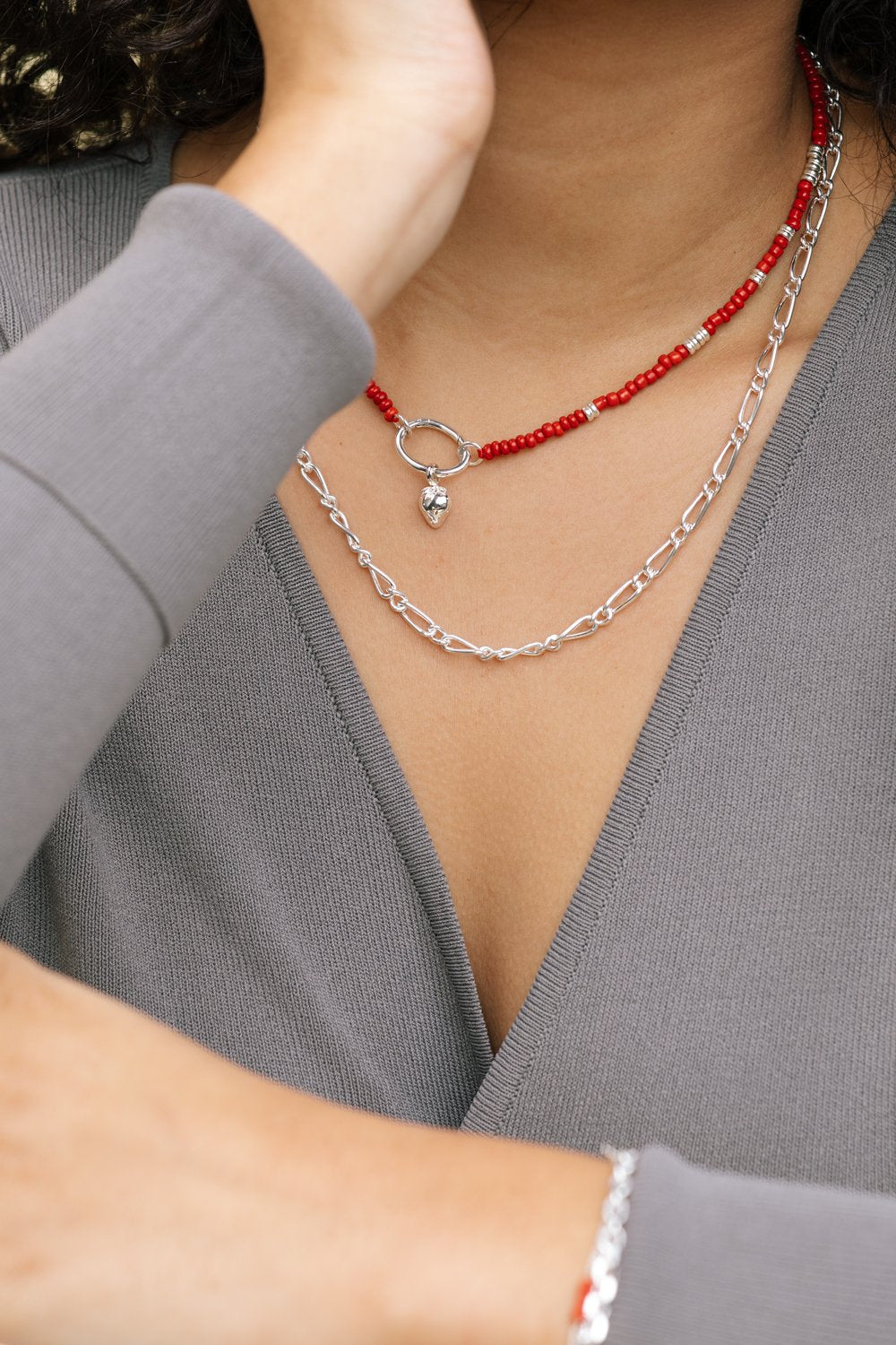 Oval clasp silver-abc