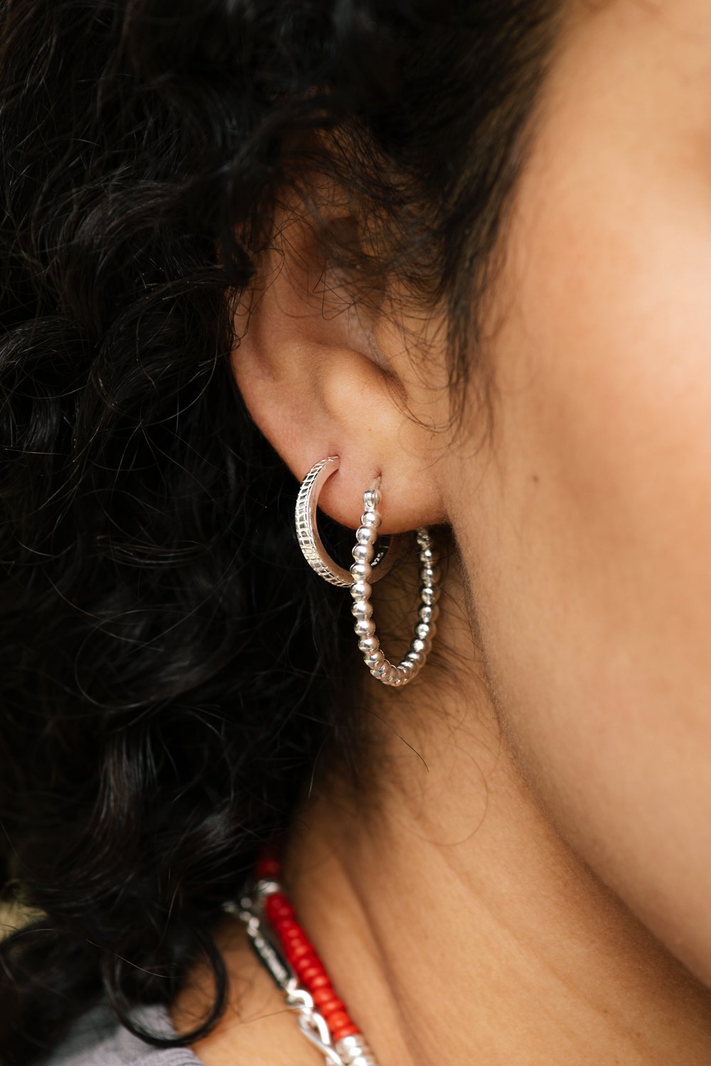 Dots hoop silver 23mm-abc