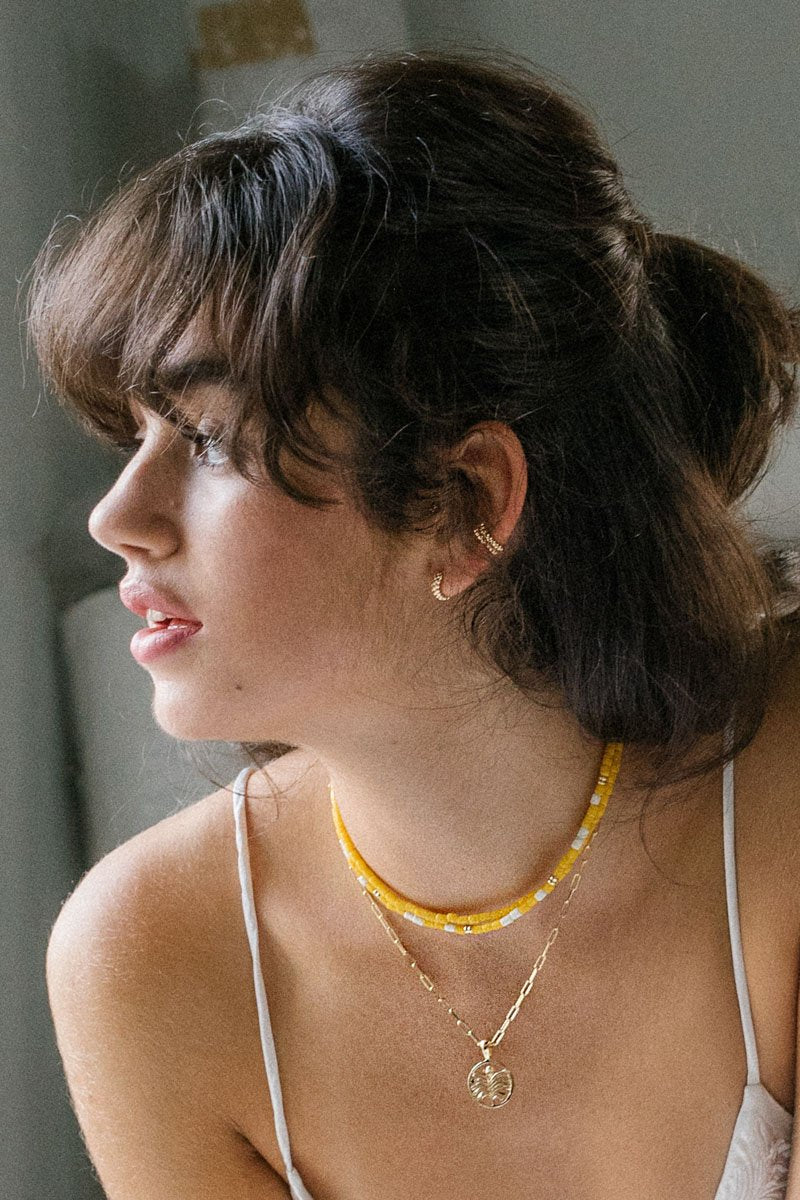 Bumblebee choker gold plated (35cm)-abc