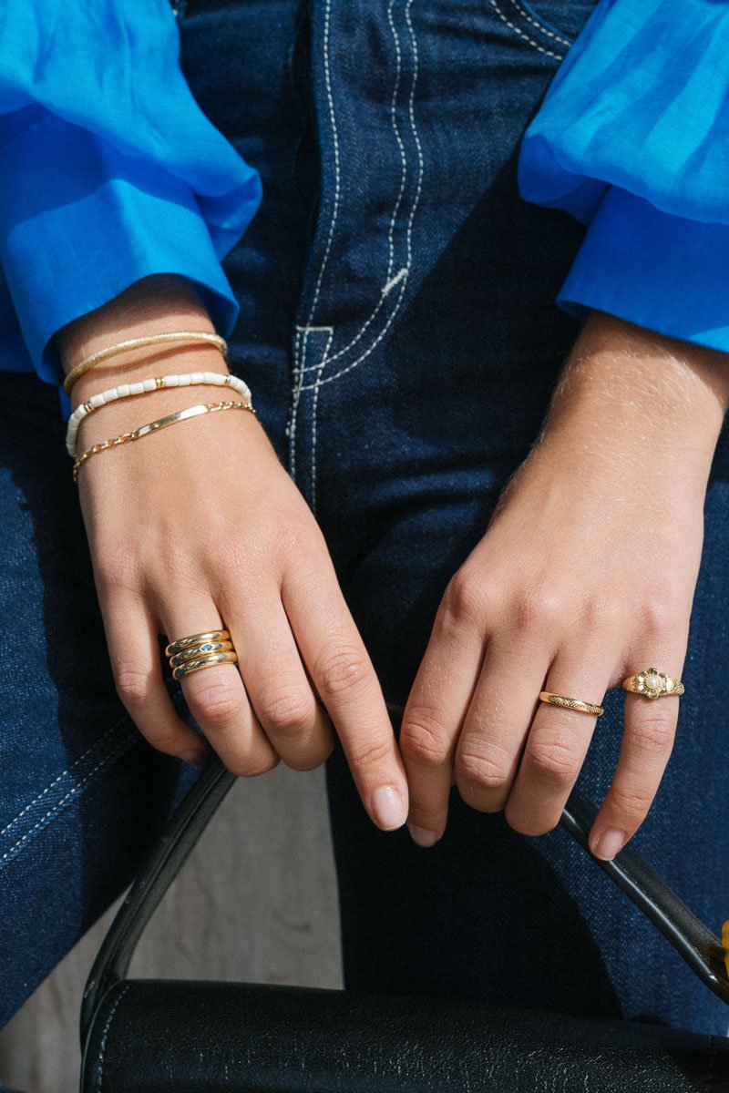 Fleur pinky ring gold plated-abc