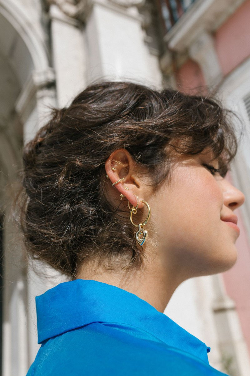 Bubble ear cuff gold plated-abc