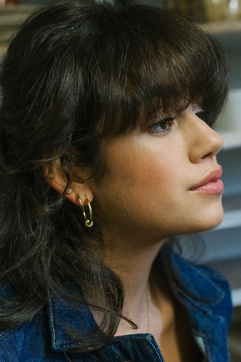 Ice flower stud gold plated-abc