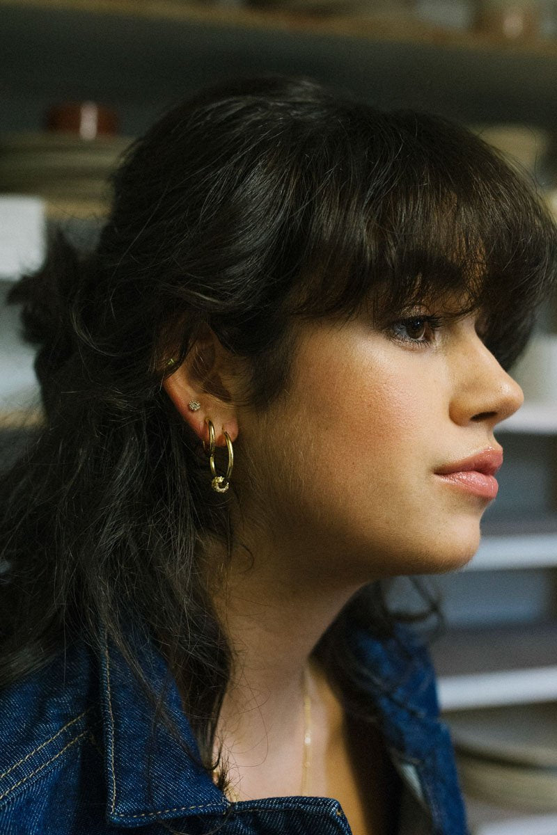 Ice flower stud silver-abc