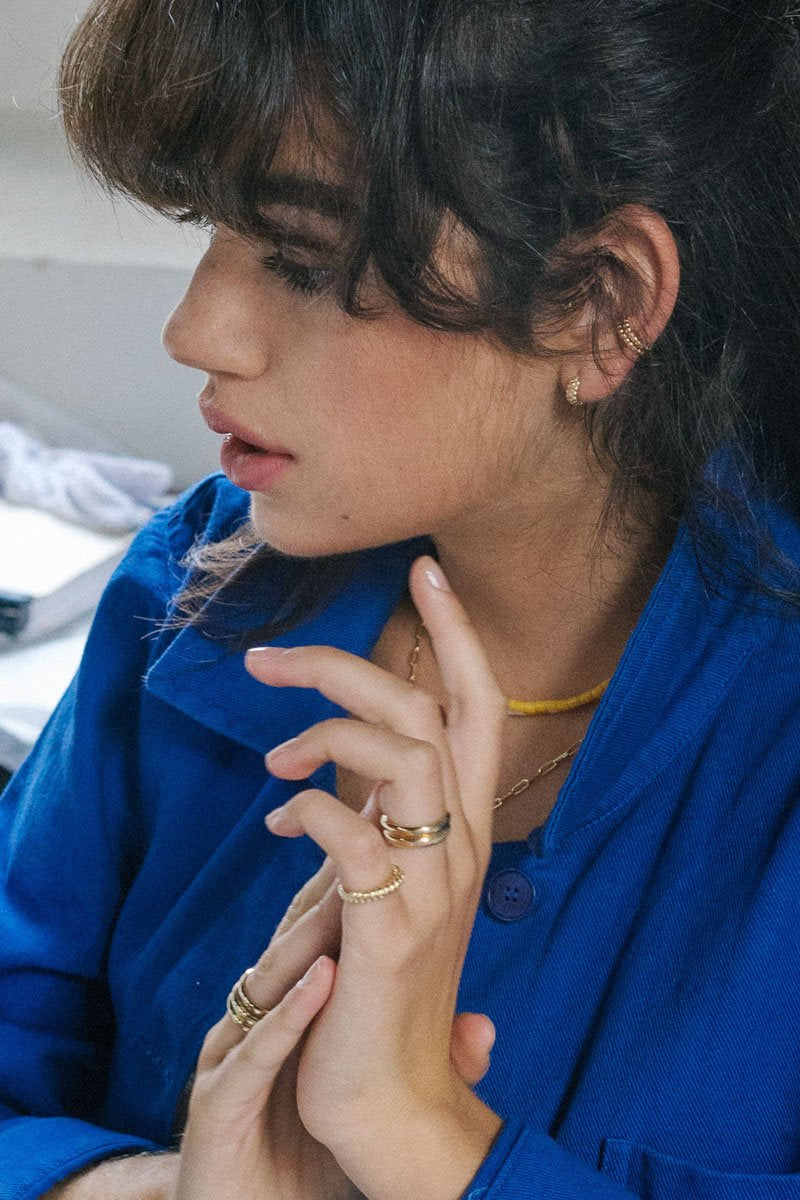 Bubble ear cuff gold plated-abc