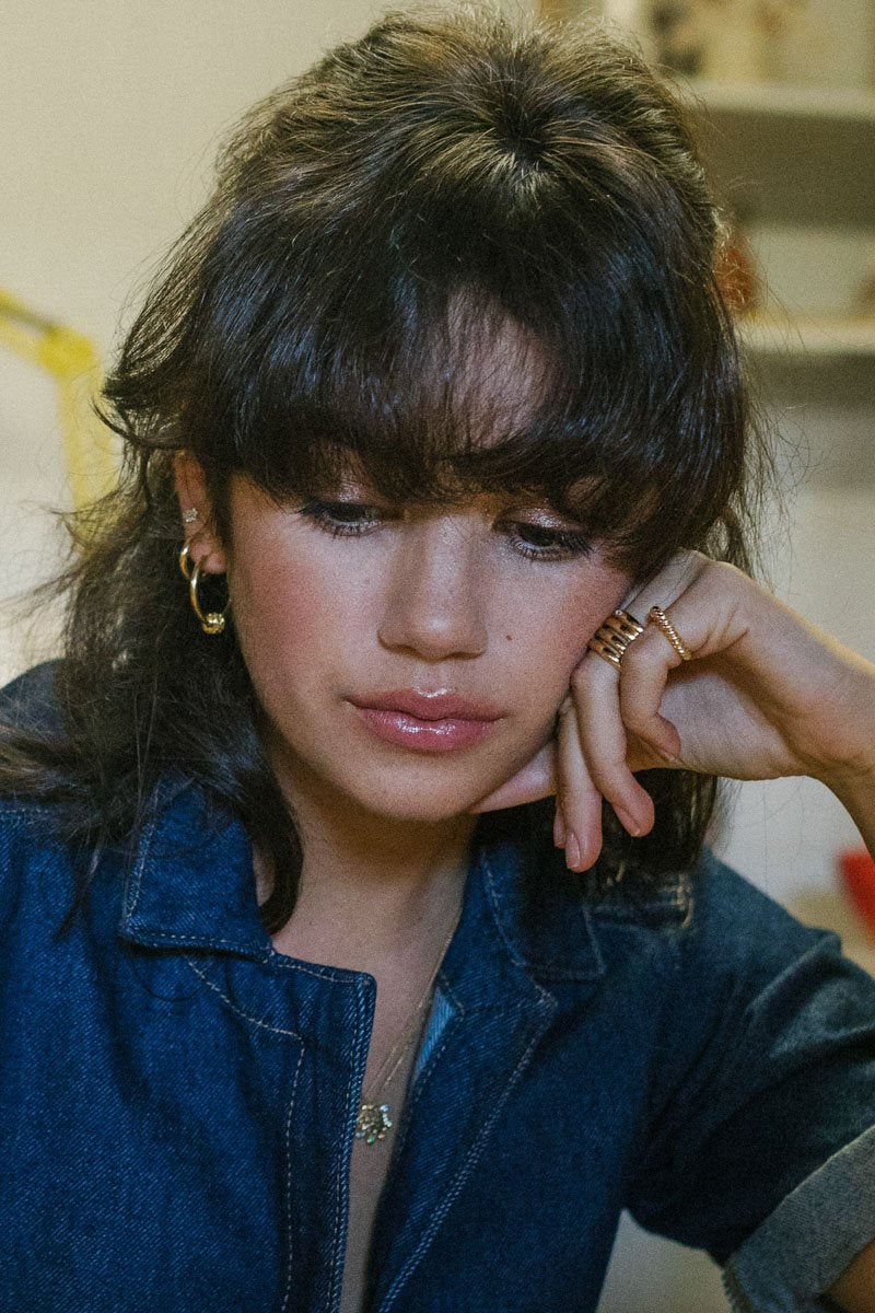 Ice flower stud silver-abc