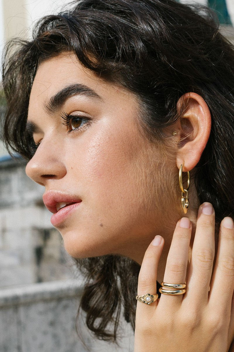 Fleur pinky ring gold plated-abc