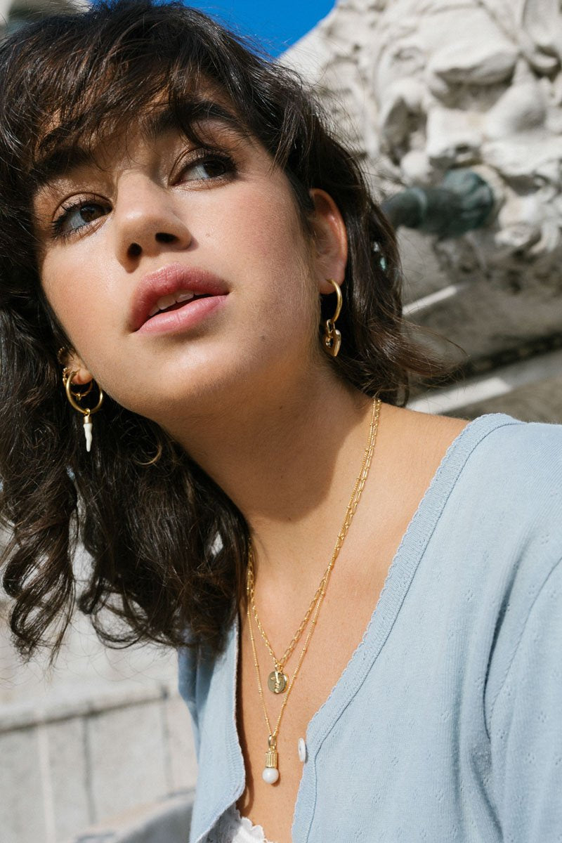 Face sculpture pendant gold plated-abc