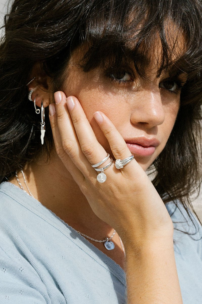 Bubble huggie silver-abc