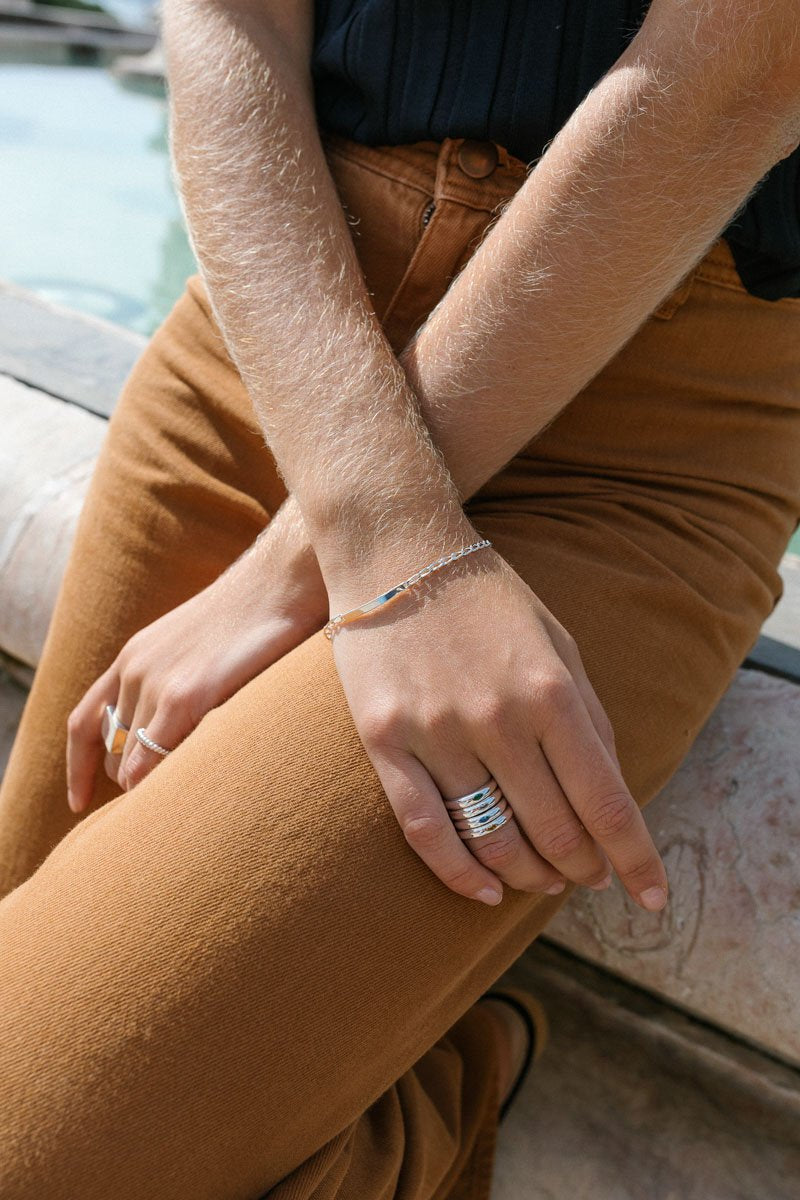 Citrine Pebble ring silver-abc