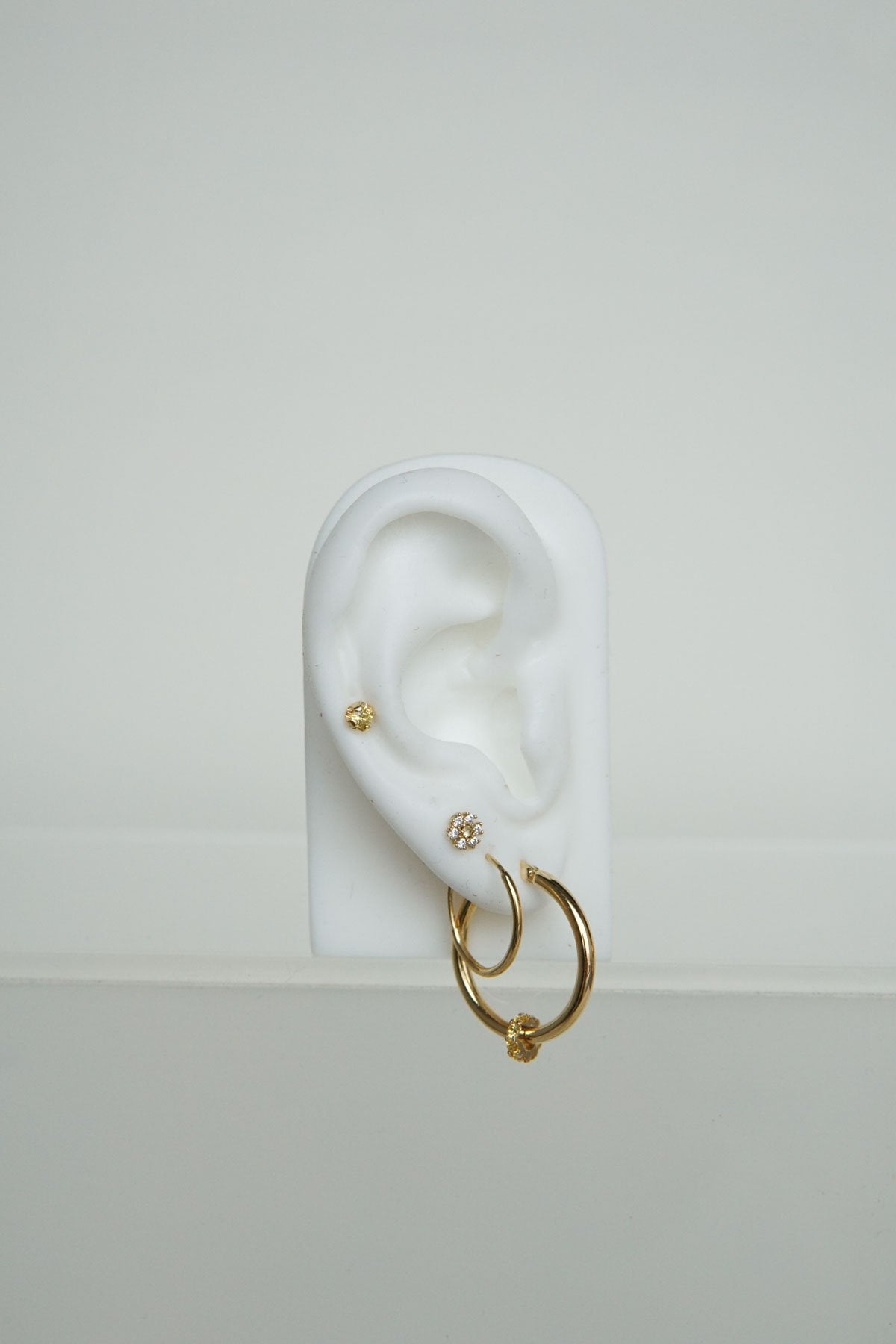 Ice flower stud gold plated-abc