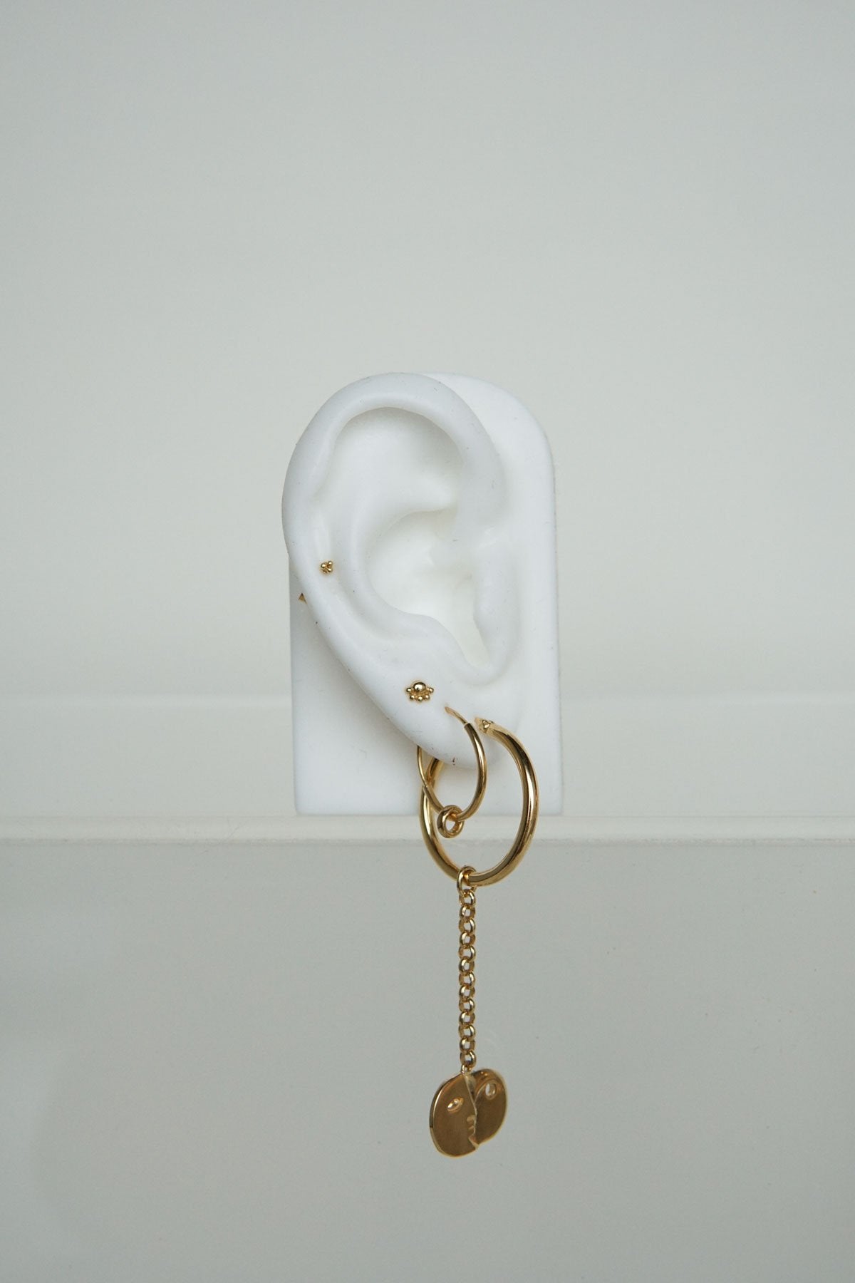 Double hoop earring gold plated (15mm)-abc