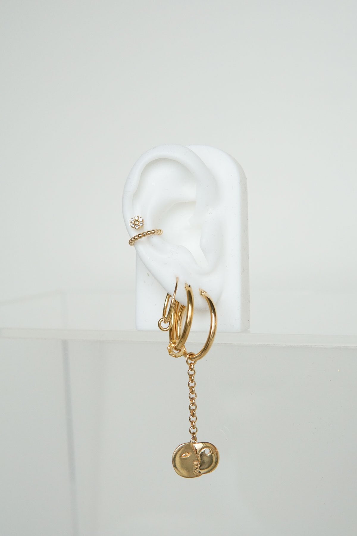 Sculpture earring charm gold plated-Earring-wildthings_collectables-Charm-Gold plated--abc