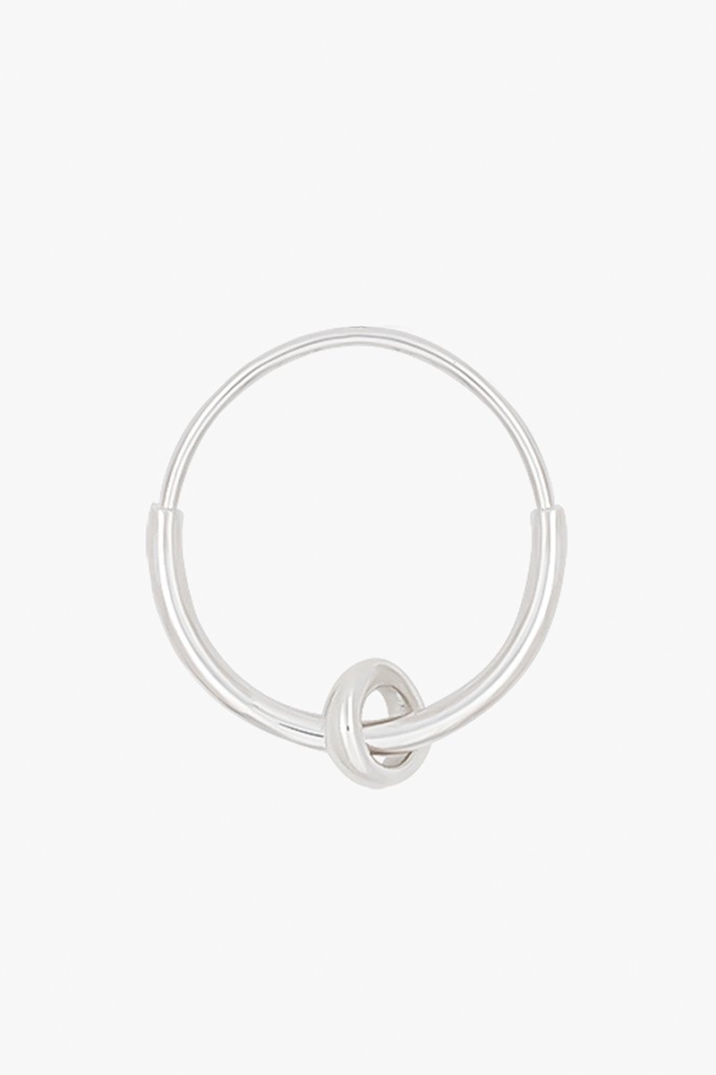Double hoop earring silver (15mm)-abc