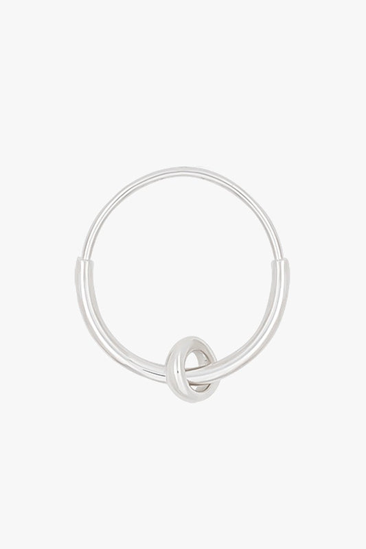 Double hoop earring silver (15mm)-abc