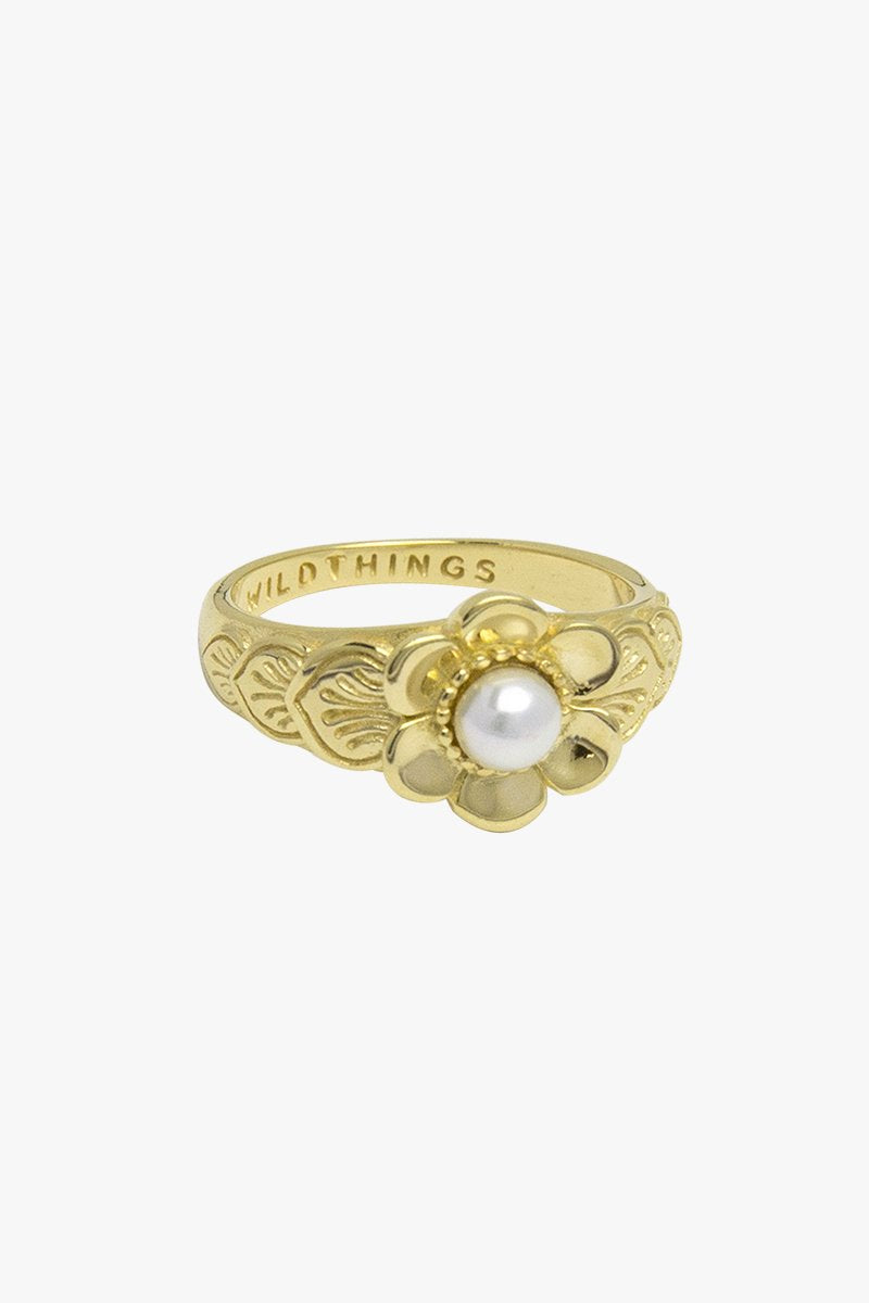Fleur pinky ring gold plated-abc