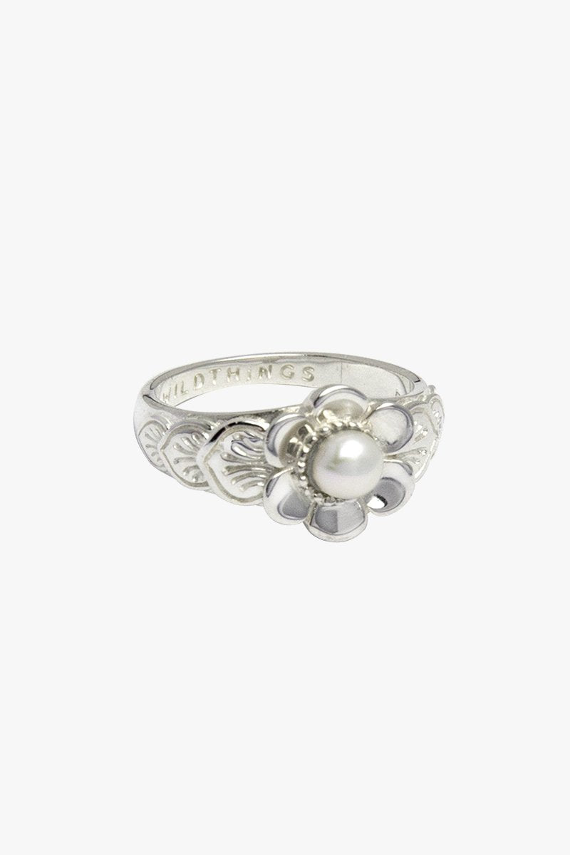 Fleur pinky ring silver-abc
