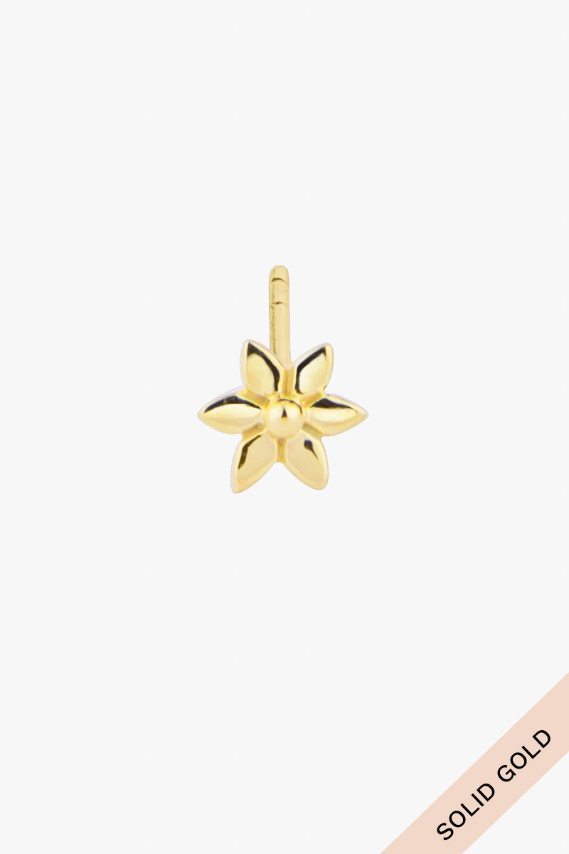 Flower stud 14k solid gold-abc