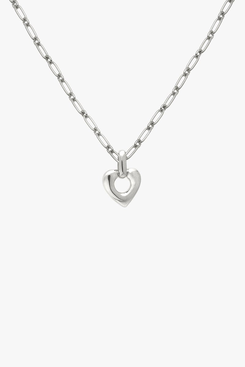Heart charm pendant silver-abc