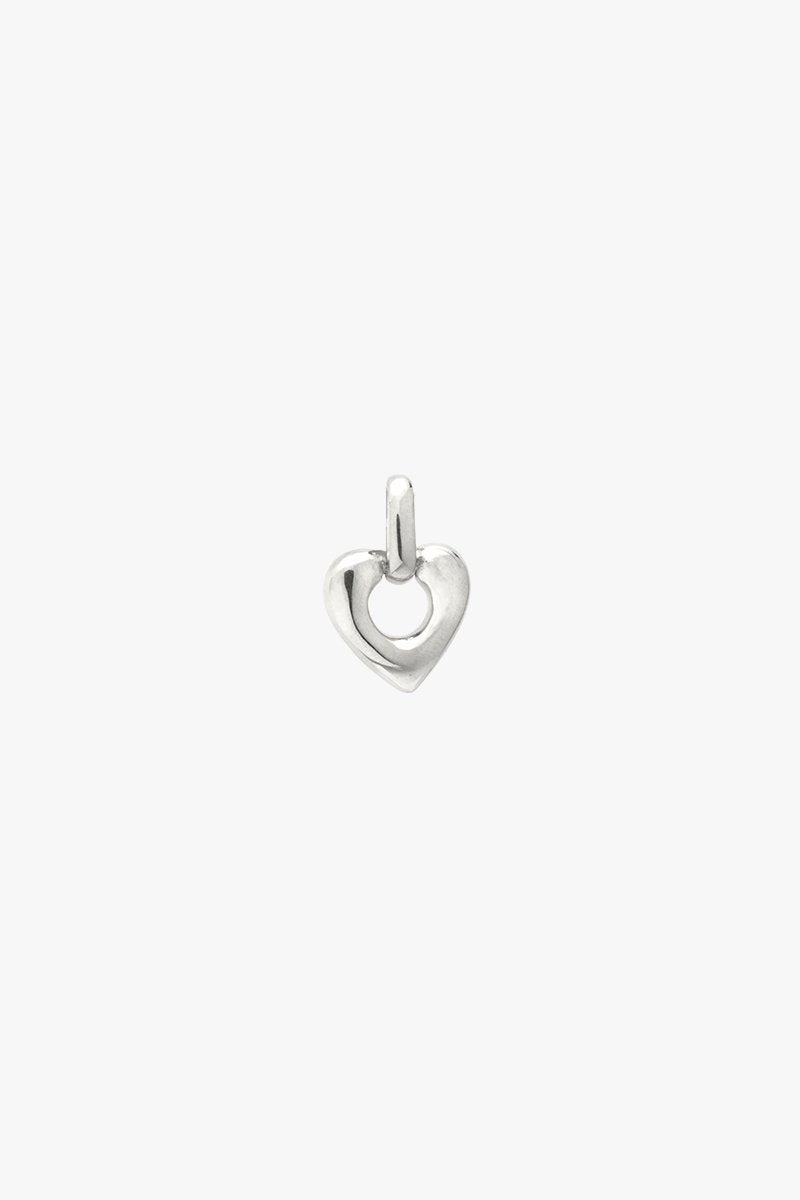 Heart charm pendant silver-abc