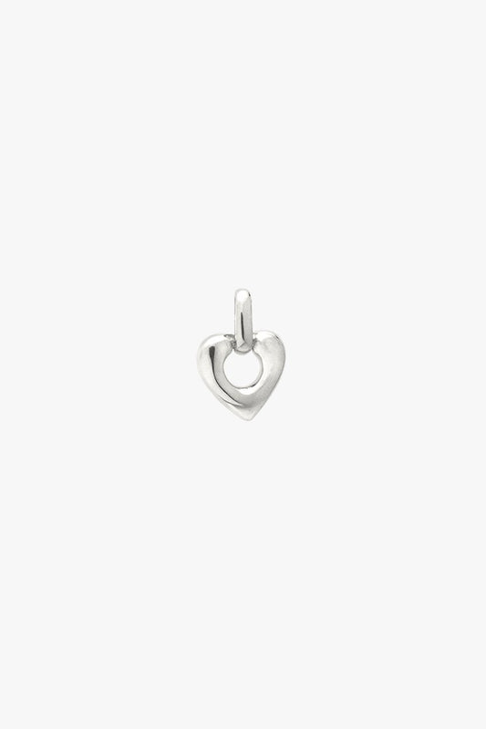 Heart charm pendant silver-abc