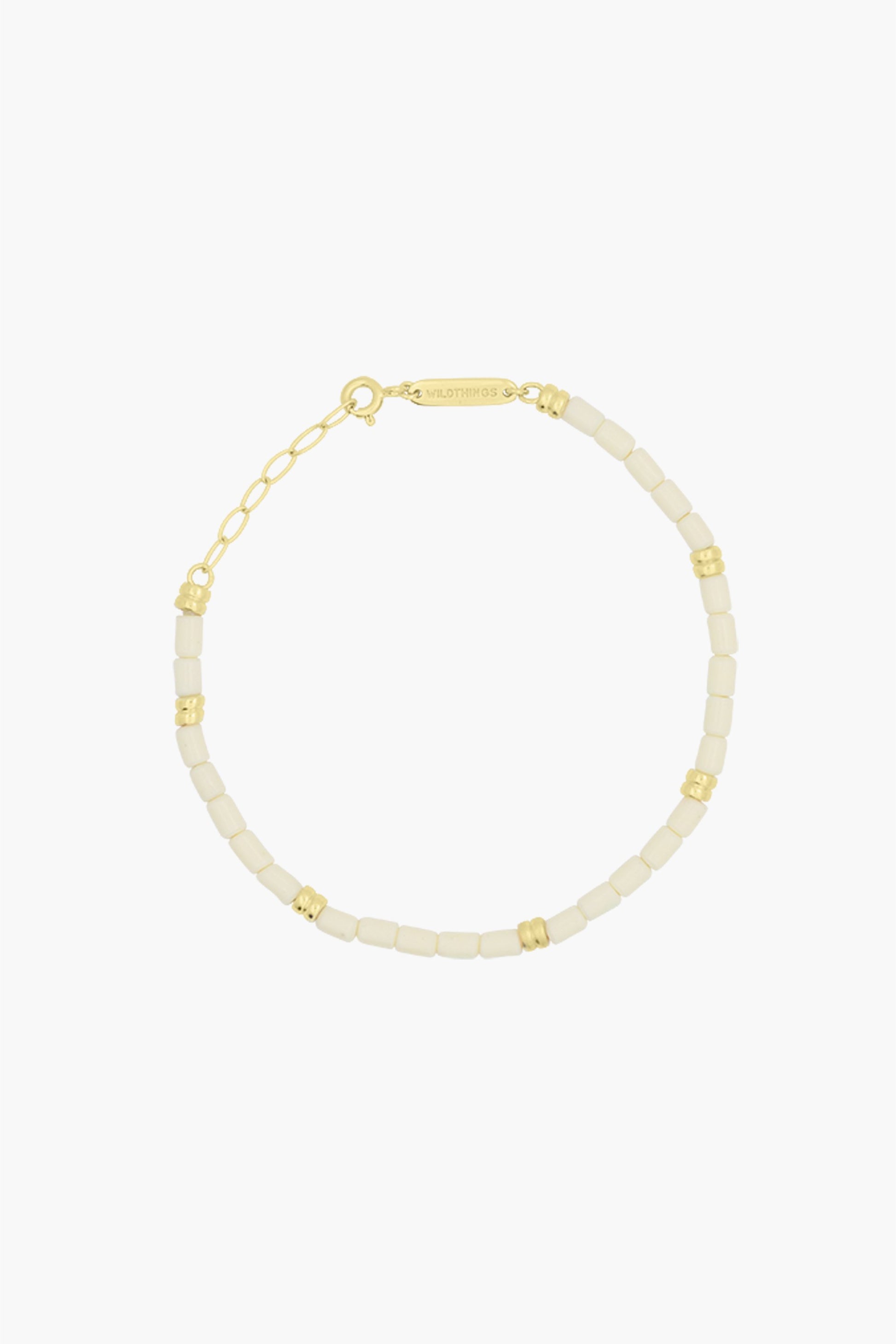 Ivory color bracelet gold plated-abc