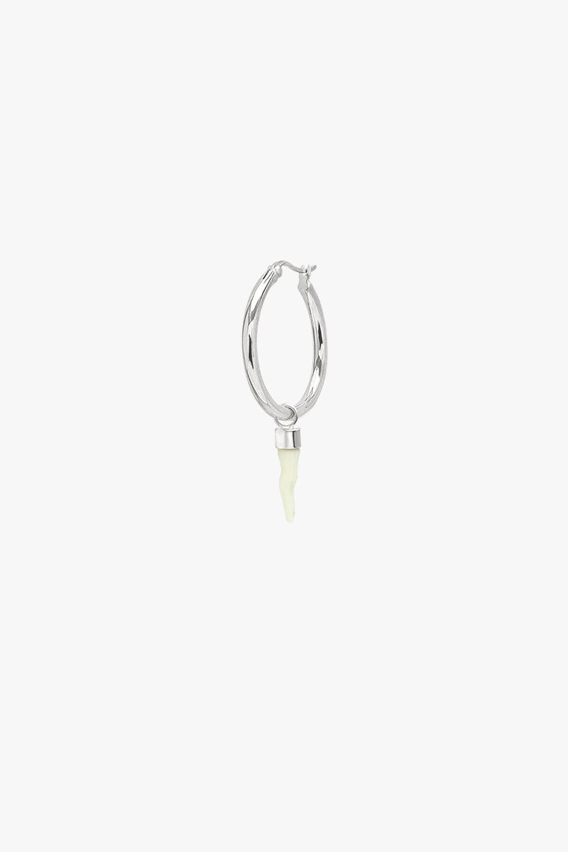 Ivory color earring charm silver-abc