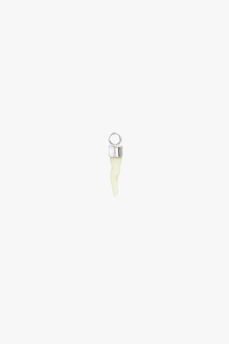 Ivory color earring charm silver-abc