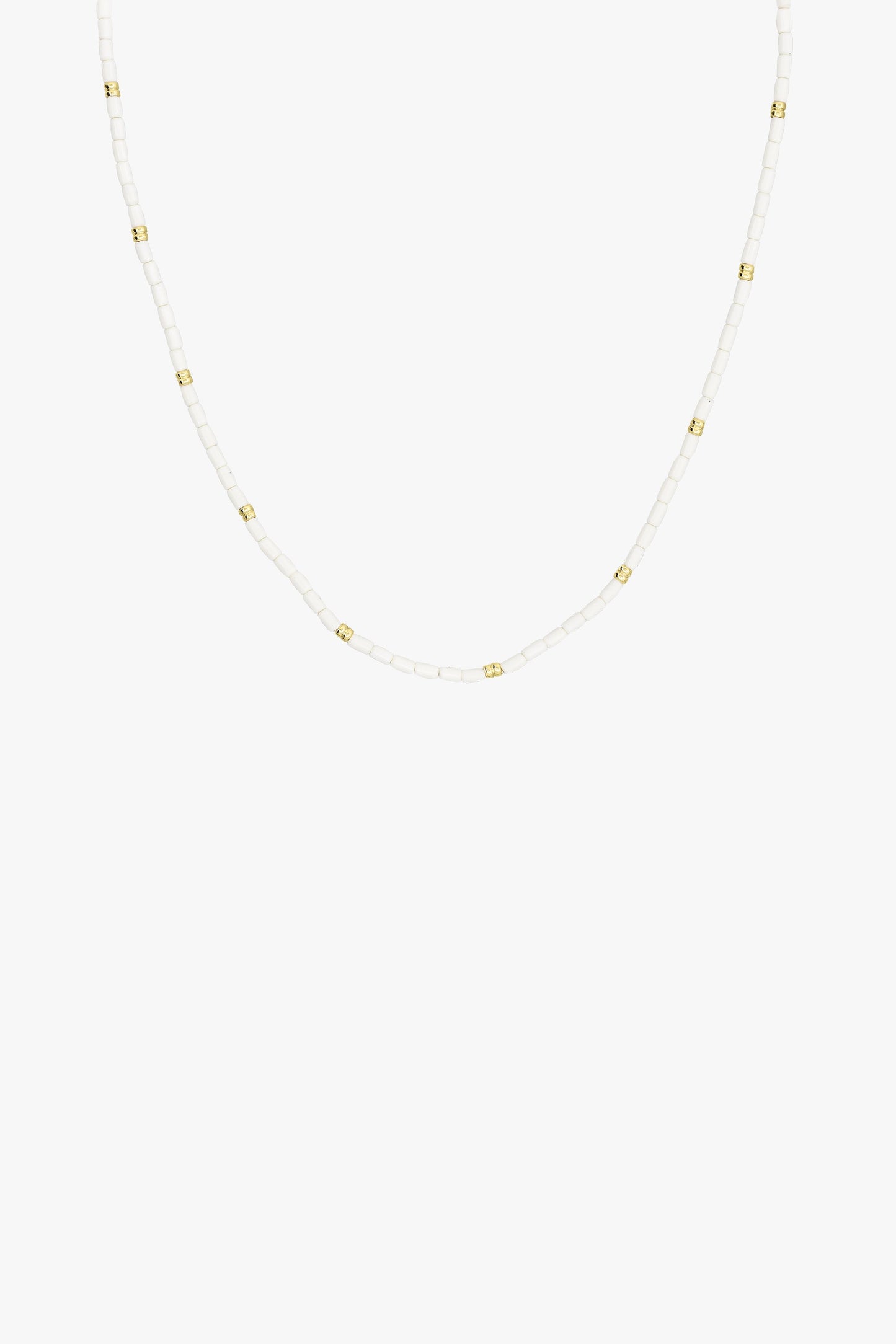 Ivory color necklace gold plated (35 cm)-abc