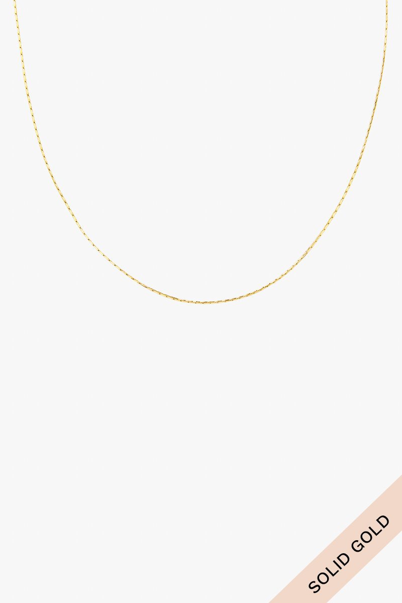 Short snake necklace 14k solid gold (44cm)-Necklace-Wildthings_collectables-Solid Gold---abc