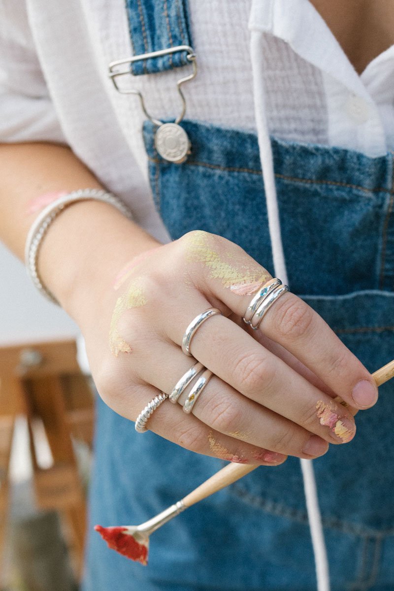 Citrine Pebble ring silver-abc