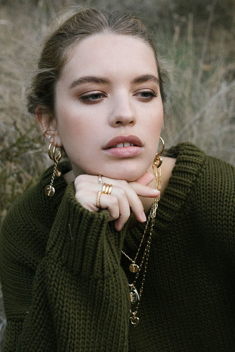 Sculpture earring charm gold plated-Earring-wildthings_collectables-Charm-Gold plated--abc