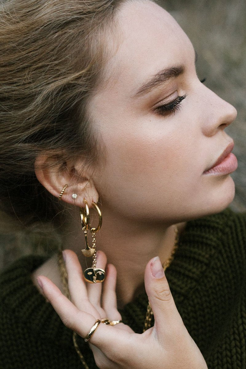 Bubble ear cuff gold plated-abc