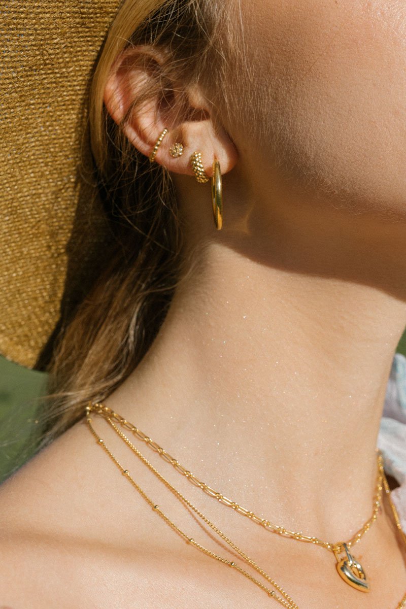 Bubble ear cuff gold plated-abc