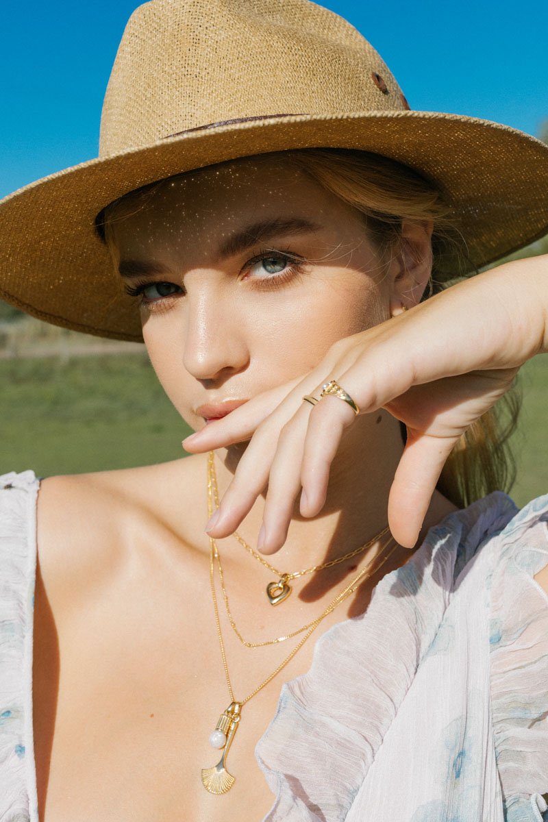 Heart charm pendant gold plated-abc