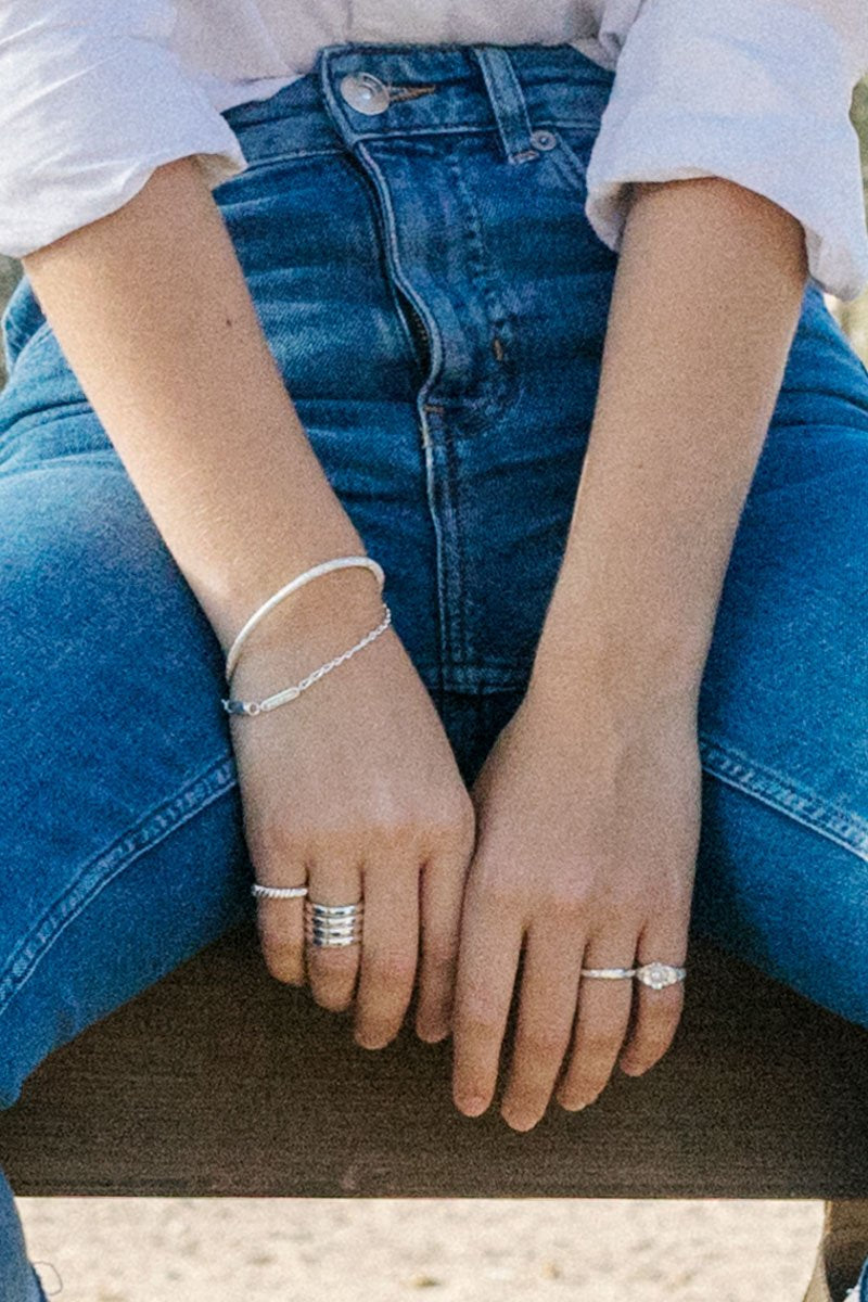 Fleur pinky ring silver-abc