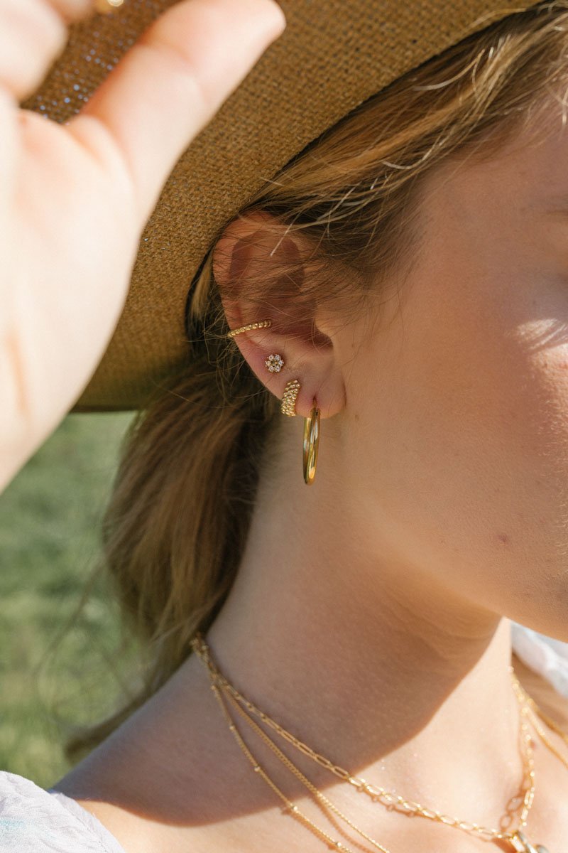 Bubble ear cuff gold plated-abc