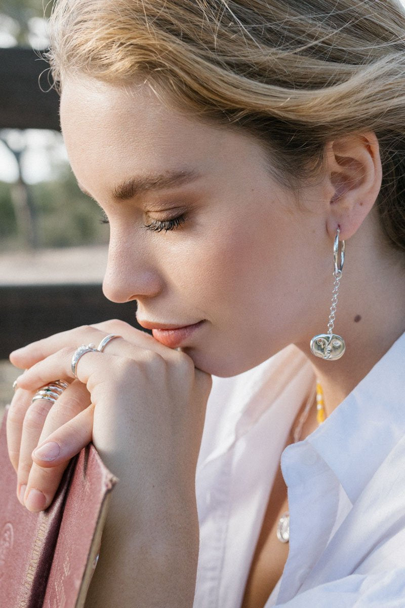 Sculpture earring charm silver-Earring-wildthings_collectables-Charm-Silver--abc